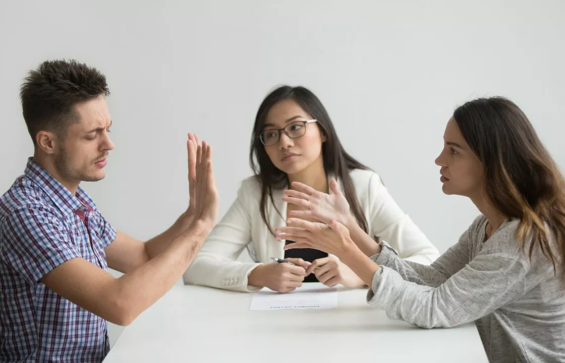 Image of couple arguing in family mediation Cumbria