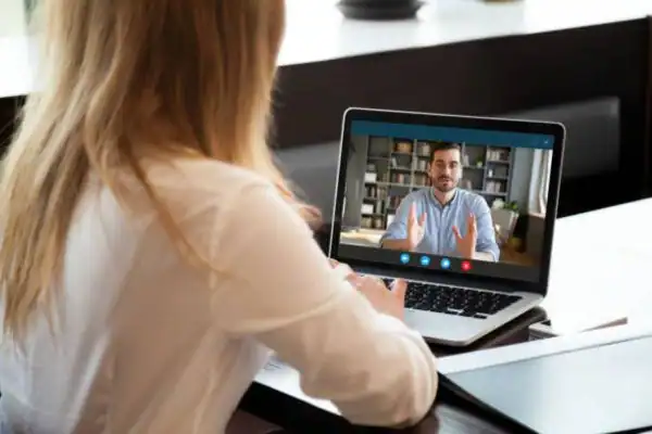 image of woman attending online mediation Cumbria speak to our team today!