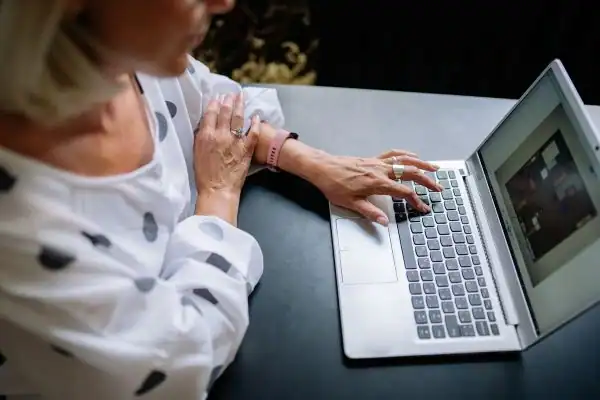 Image of woman attending online mediation Cumbria services from Barker Mediation